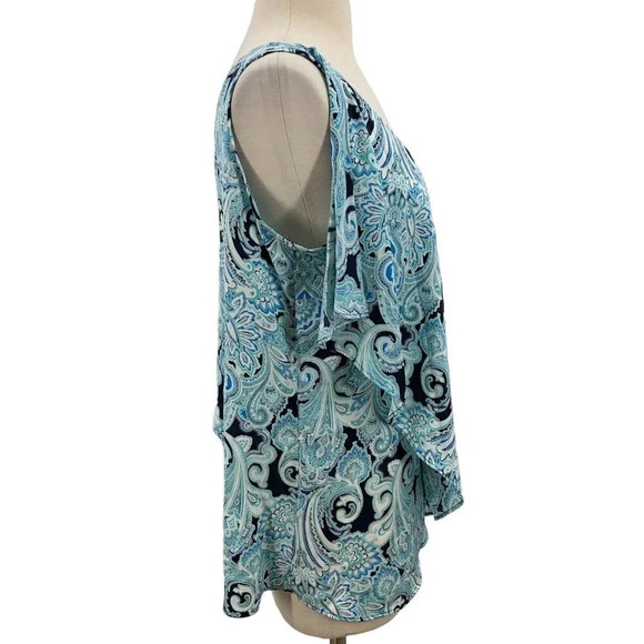 Gigi‎ Parker Women's Paisley Ruffle Sleeveless Tank Top Size S NWT - Picture 3 of 13